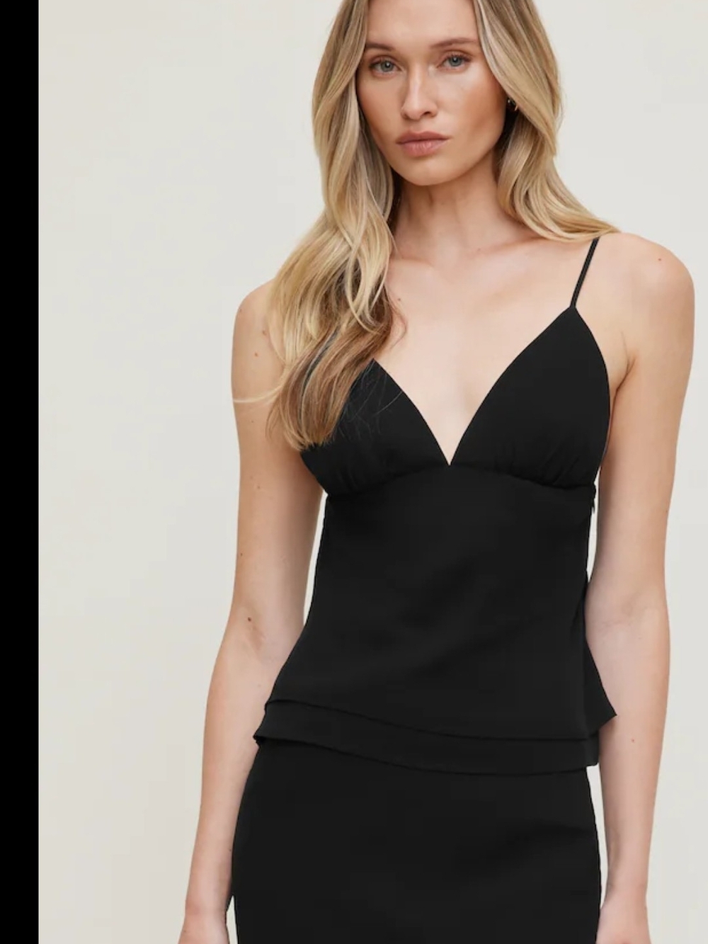 DYNAMITE Women's Size Small Black V-Neck Spaghetti Strap Cami